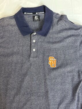 Starter SDSU Aztecs Polo Shirt Mens XL Blue San Diego State College Logo